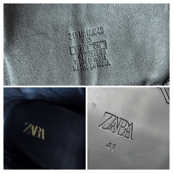 New Zara laced up leather ankle boots with buckle chunky sole - Picture 8 of 10